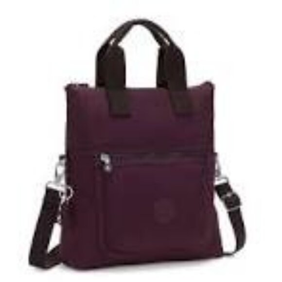 Kipling Handbags - Kipling Eleva Convertible Nylon Tote in Dark Plum
